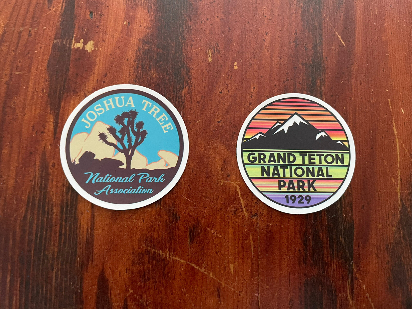 2 Set Joshua Tree & Grand Teton National Park Outdoor Wilderness Sticker Decal