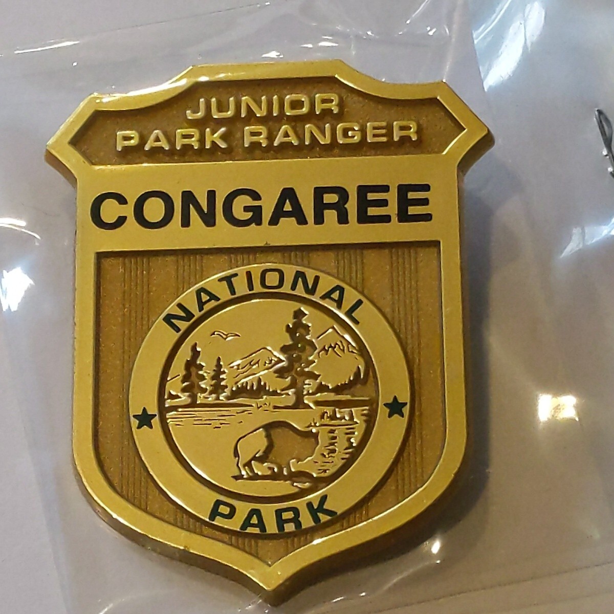CONGAREE NATIONAL PARK Junior Jr National Park Ranger Plastic Souvenir Badge Pin
