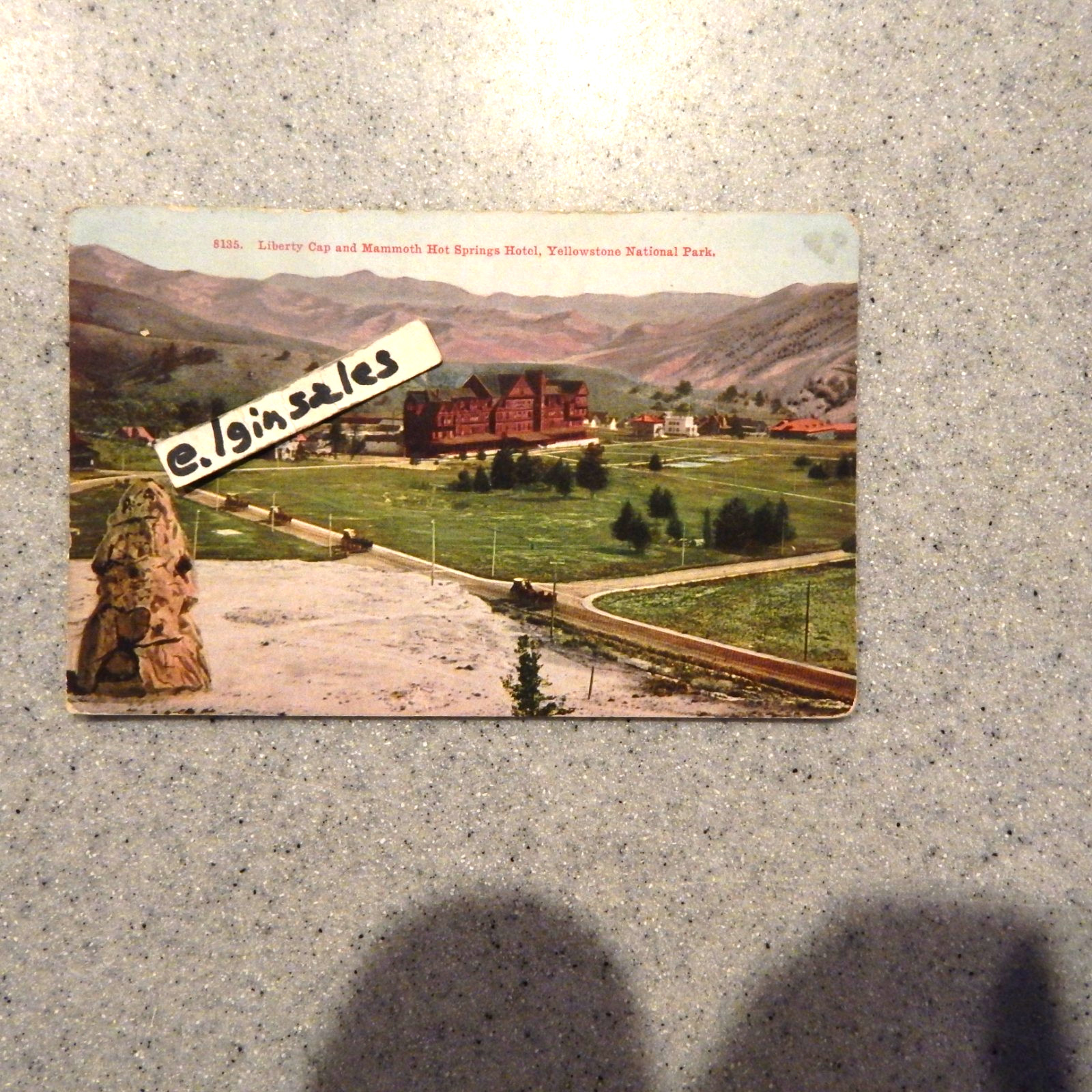 Mammoth Hot Springs Hotel Yellowstone National Park Colorized Postcard -c. 1910