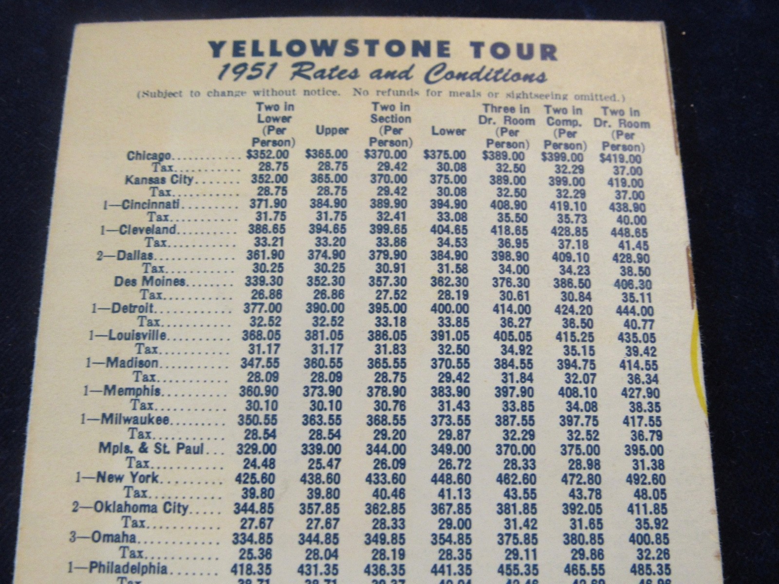 Vintage 1951 Berry Tour To Yellowstone & Pacific Northwest Travel Brochure B202