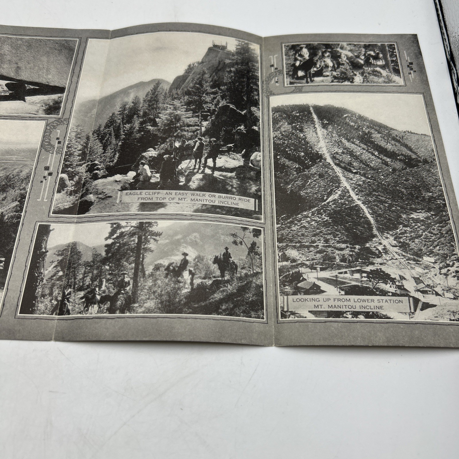 Original 1923 MT. MANITOU SCENIC INCLINE TRIP Cable Railway Photo Brochure Map