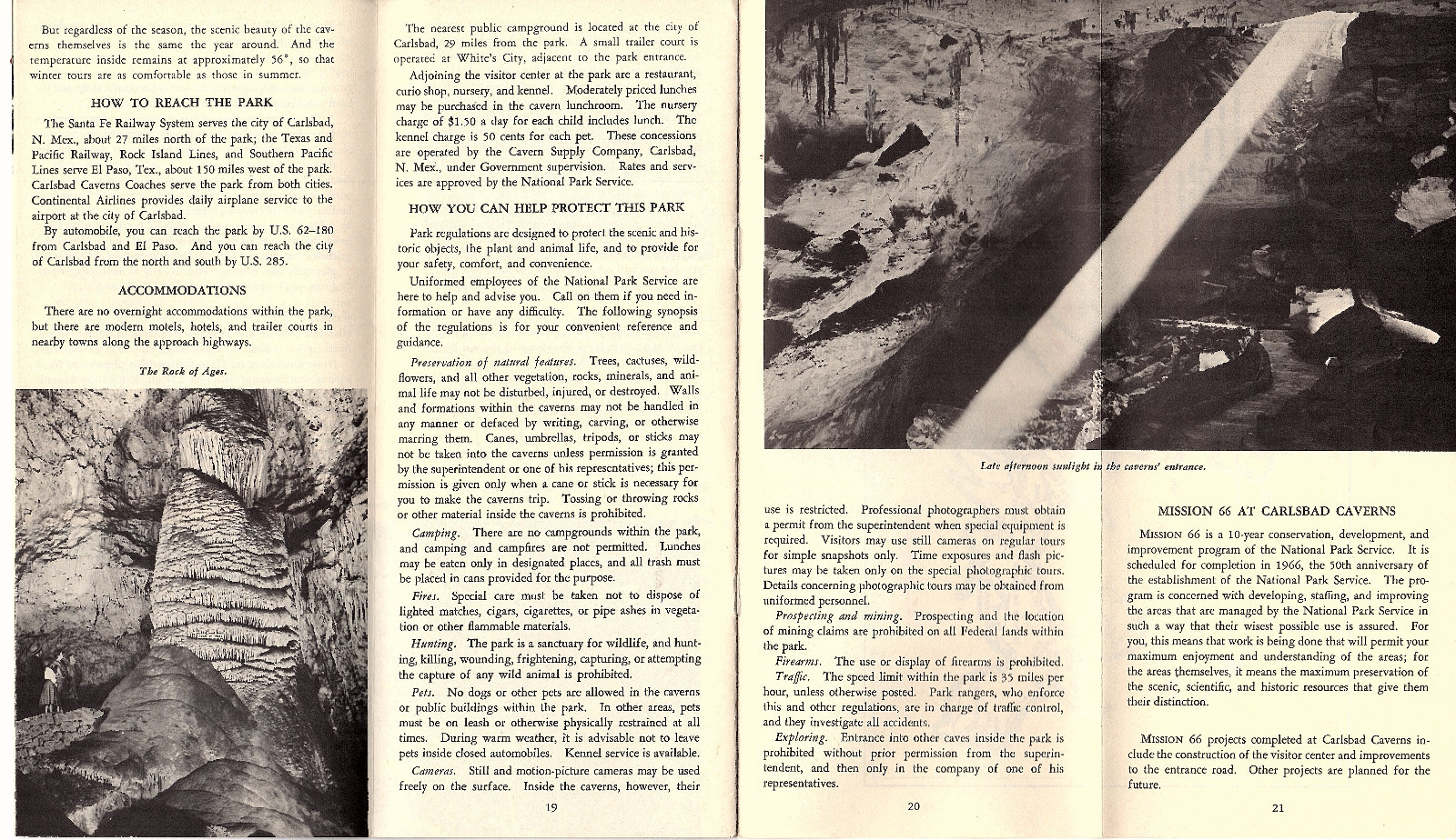 Carlsbad Caverns National Park NM 1963 National Park Service Brochure Photos Map