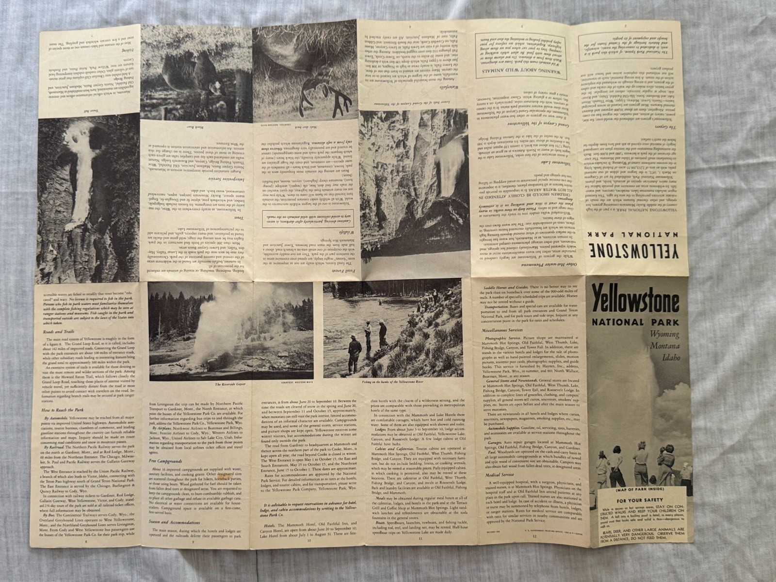 1955 Promotional Brochure to Yellowstone National Park, Lot of 2