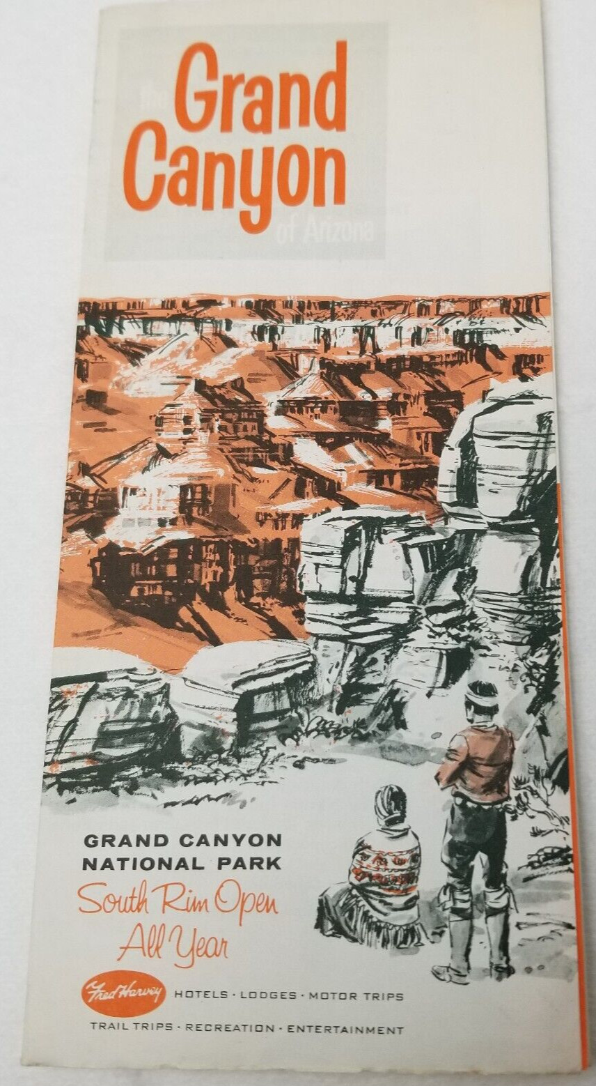 Grand Canyon National Park South Rim Brochure Fred Harvey 1968 Hotels Cabins