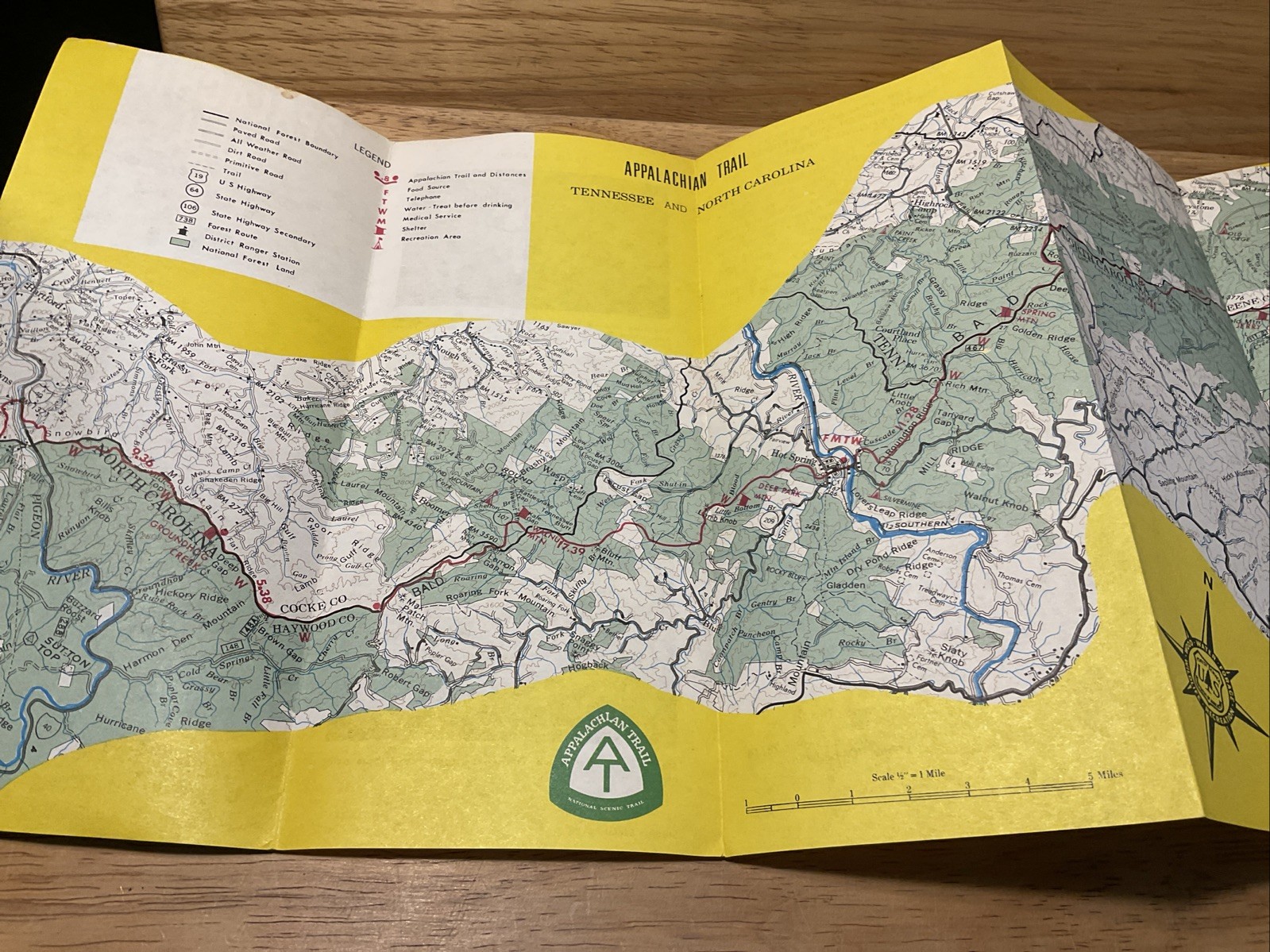 1974 Pisgah & Cherokee National Forest Appalachian Trail North Carolina Tenn