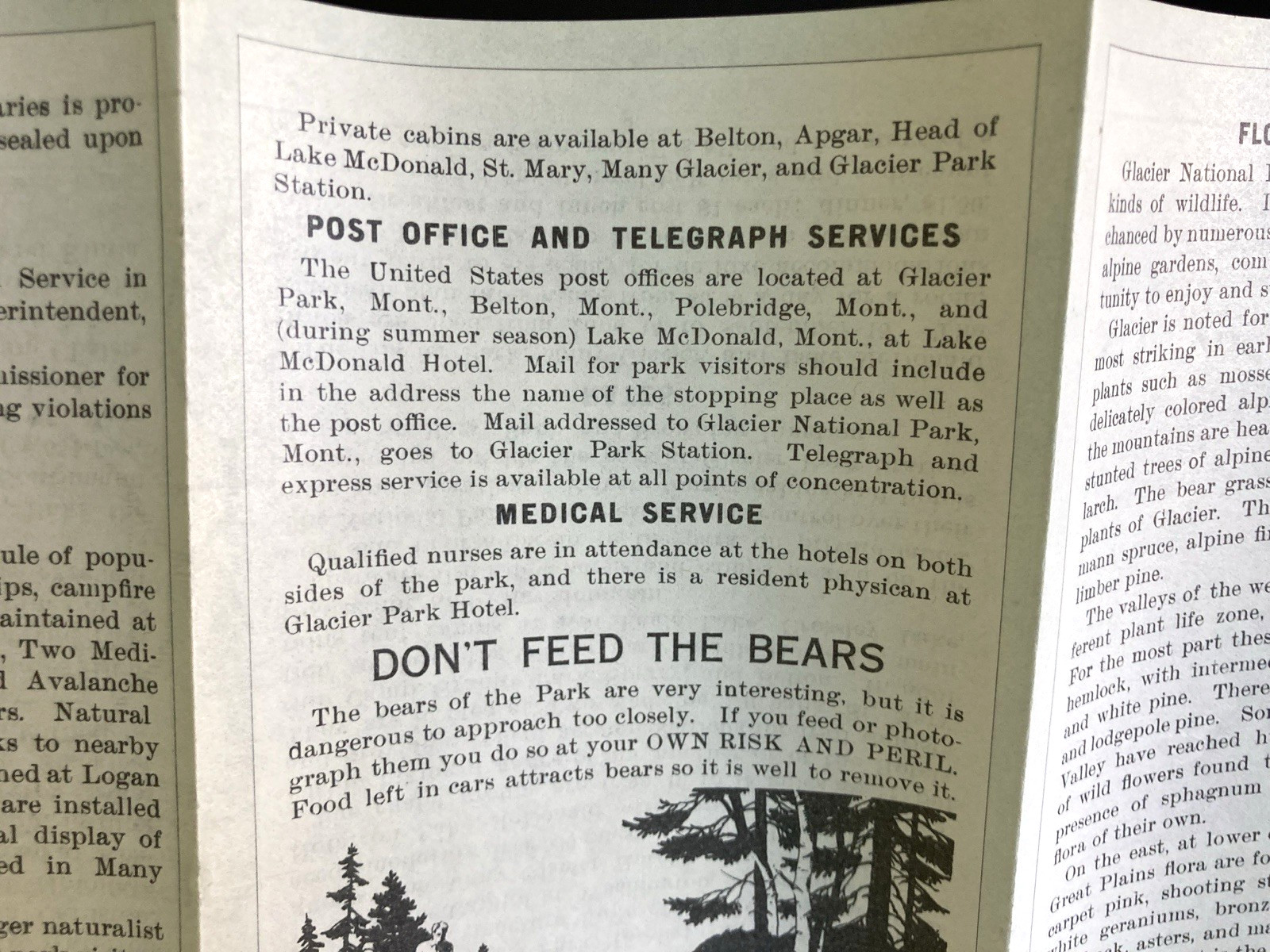 Vintage 1938 Motorists Guide GLACIER National Park Brochure Outdoors Hiking