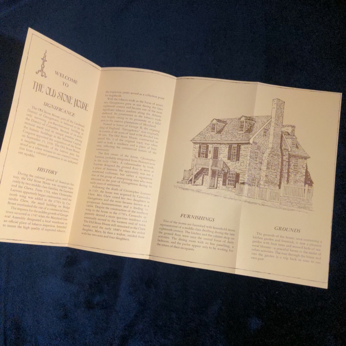 Old Stone House Brochure, Washington DC Georgetown National Park Service 1970s