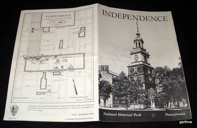 INDEPENDENCE HALL 1961 NATIONAL PARK SERVICE PICTORIAL BROCHURE & GUIDE
