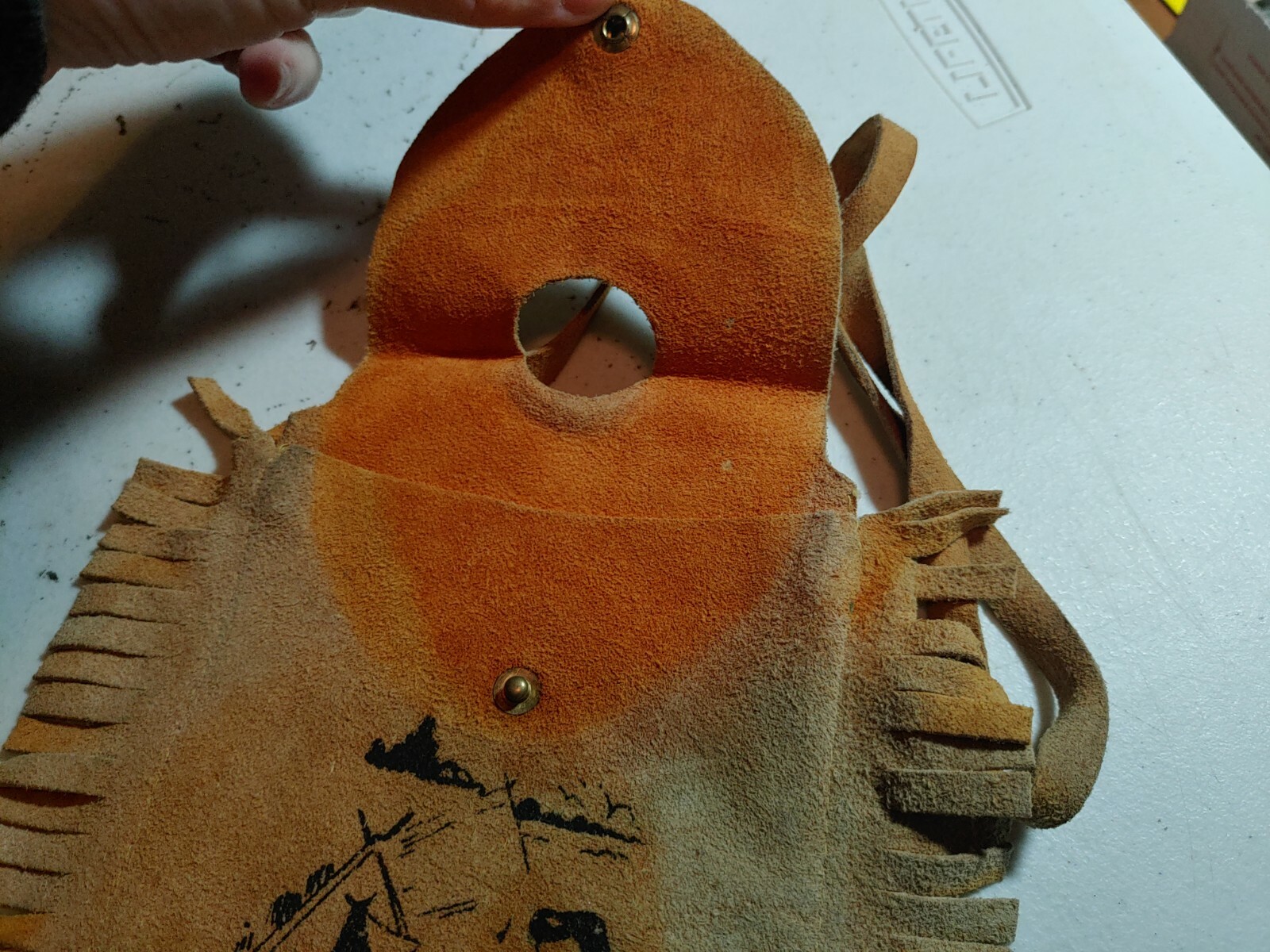 Vintage Yellowstone Park Leather Purse Bag Camping Scene