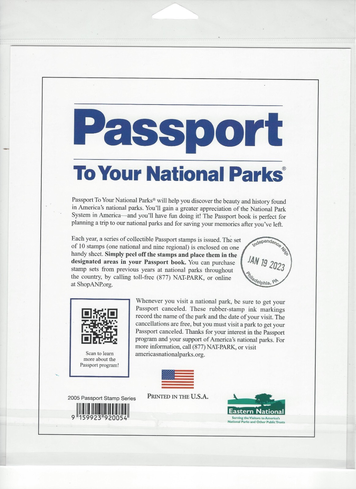 Passport To Your National Parks 2005 Stamp Series Sealed Self Adhesive Set of 10