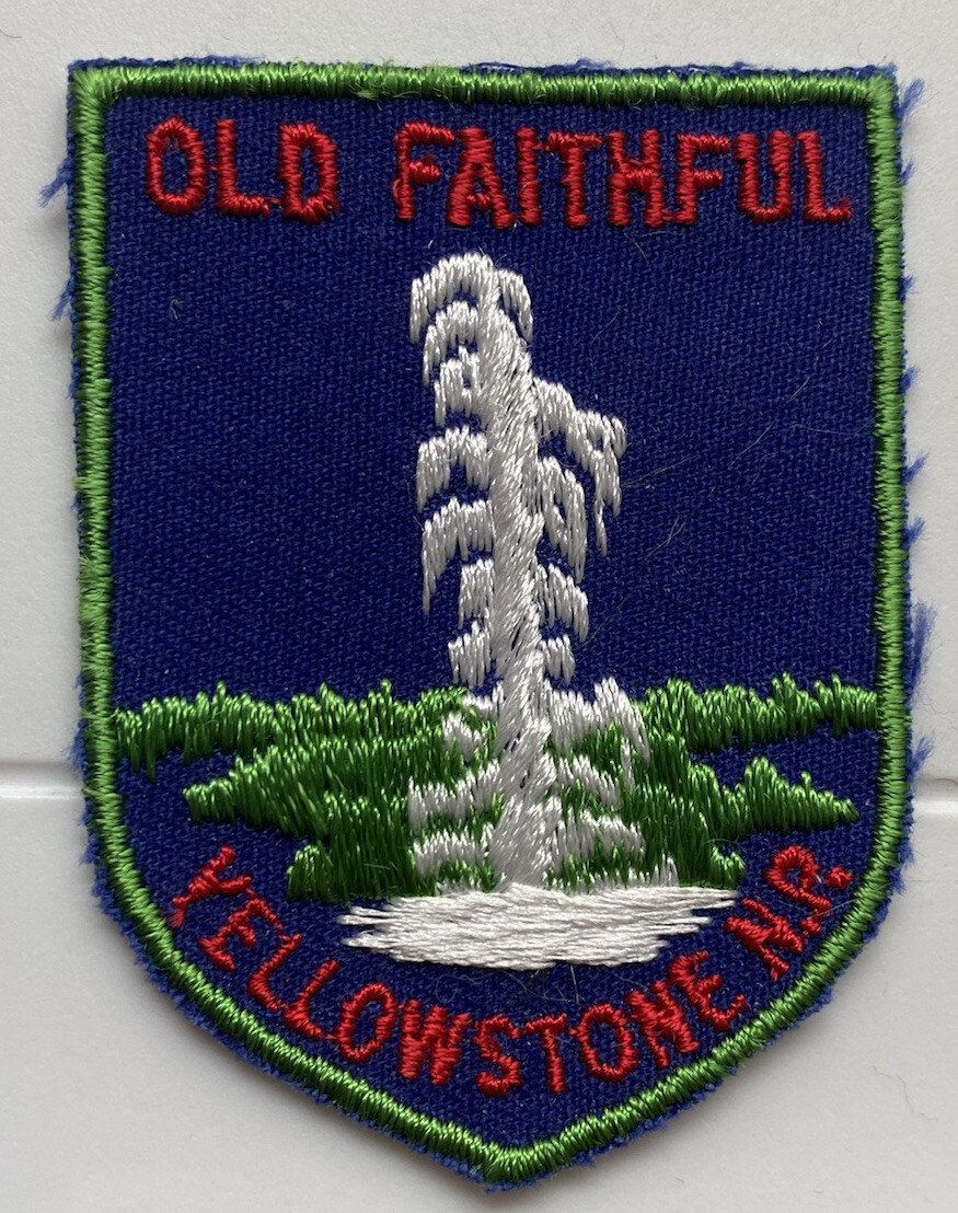 Old Faithful Geyser Yellowstone National Park Souvenir Embroidered Patch Badge