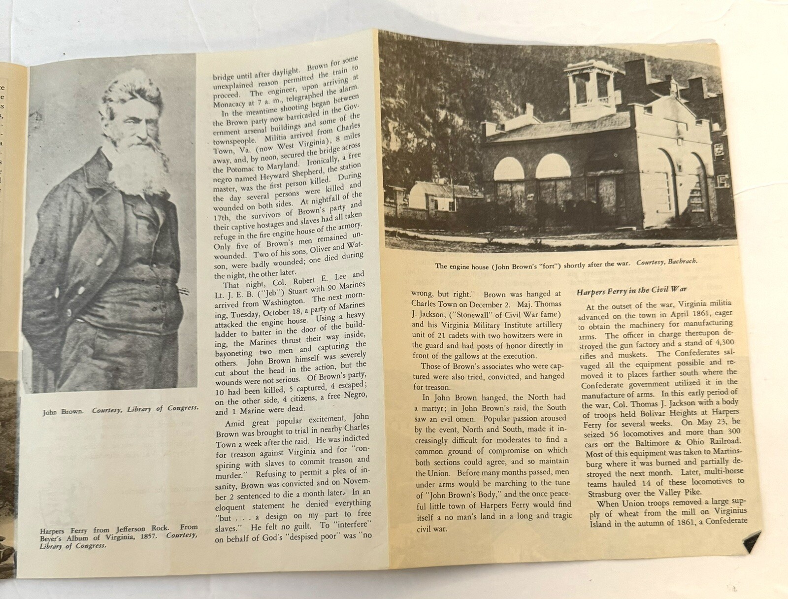 Vintage 1957 Harpers Ferry WVa National Monument Brochure Pamphlet Booklet Map