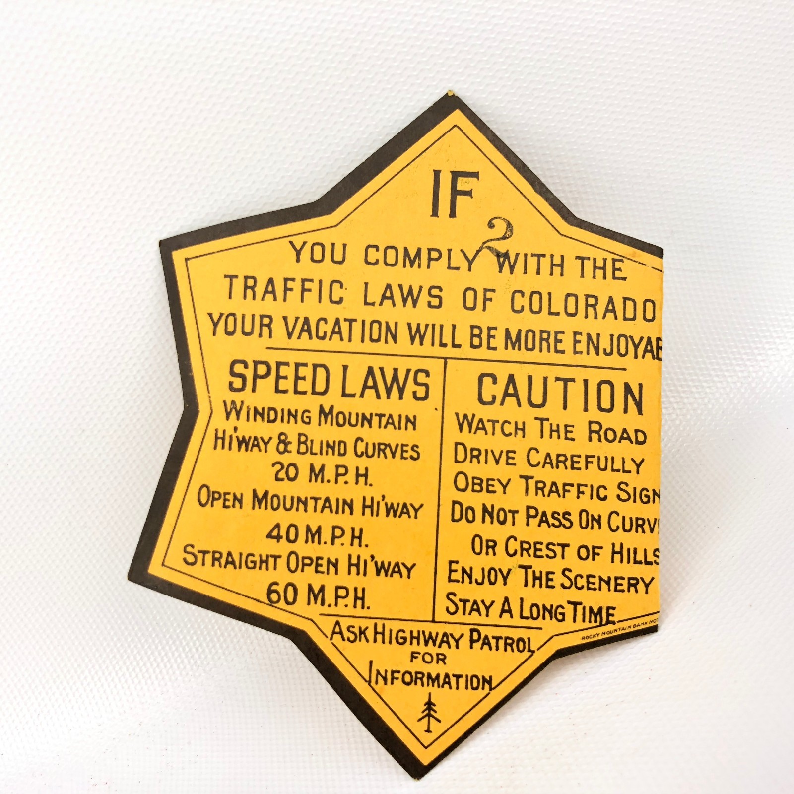 1930s -40s Vtg Colorado Auto National Park Sticker Automobile Ephemera Label