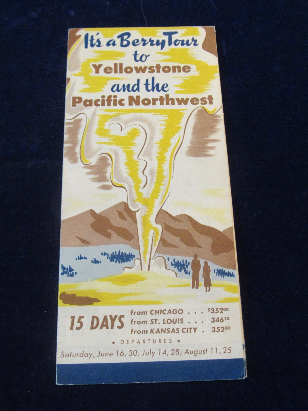 Vintage 1951 Berry Tour To Yellowstone & Pacific Northwest Travel Brochure B202