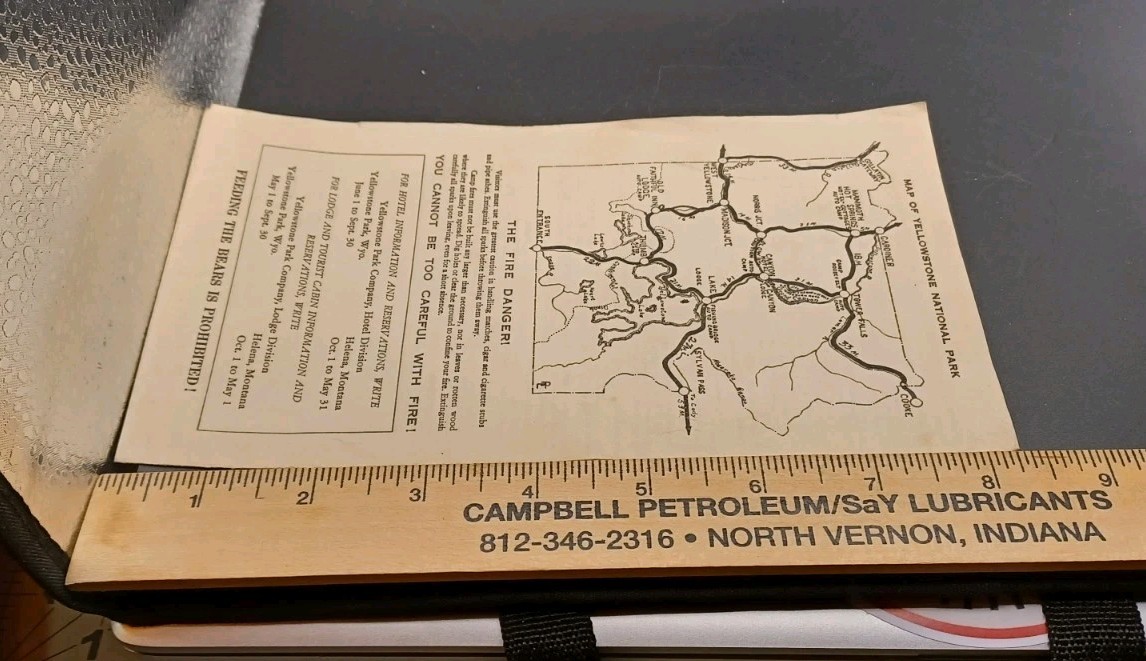 Vintage Season Of 1948 Yellowstone National Park Price Fold Out Brochure