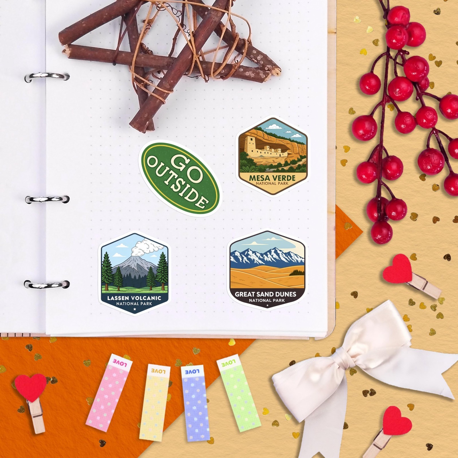 100Pcs National Park Stickers for Water Bottles – Outdoor Camping Hiking Decor
