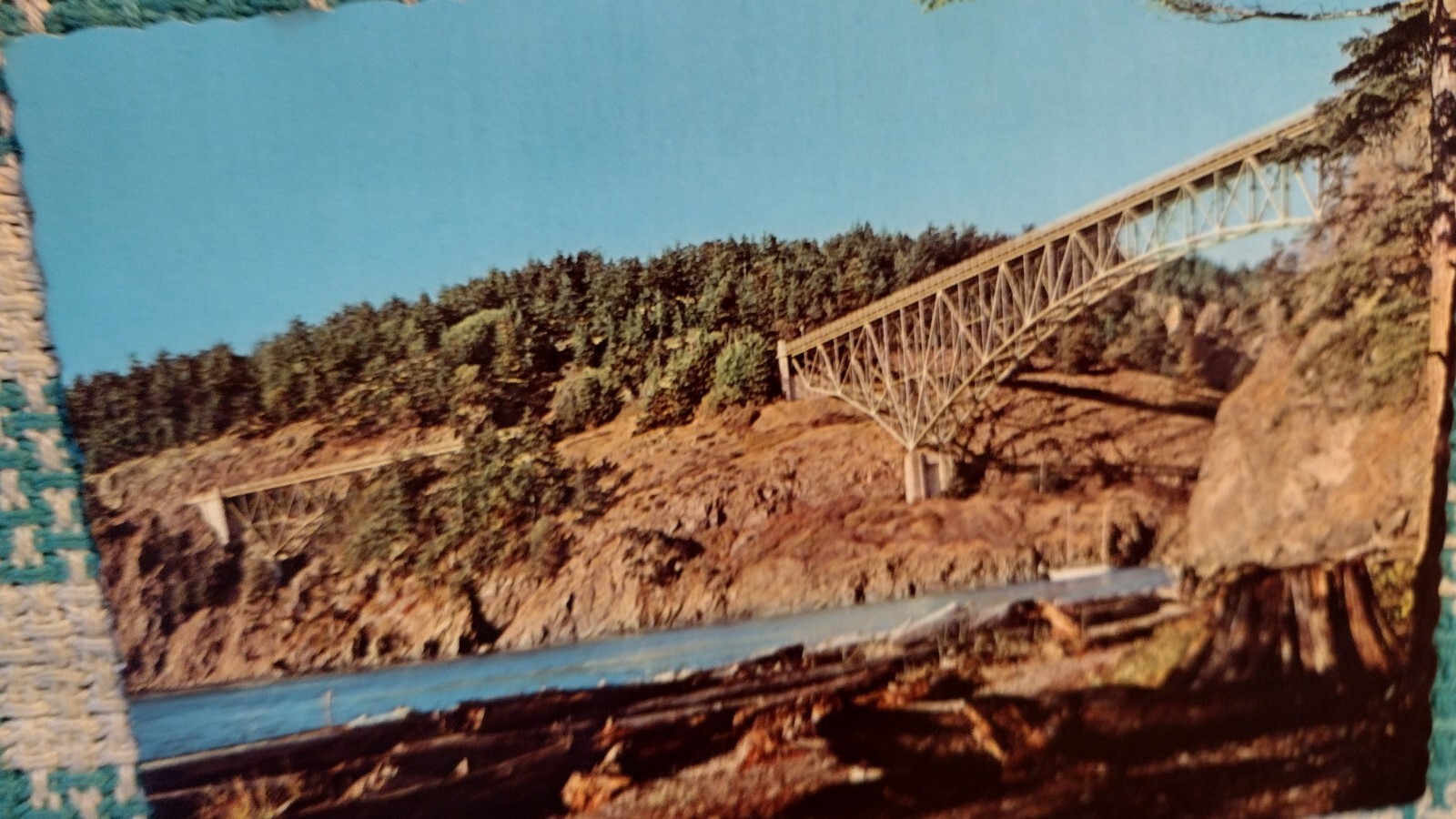 BEAUTIFUL POST CARD DECEPTION PASS BRIDGE WHIDBEY ISLAND WASHINGTON.