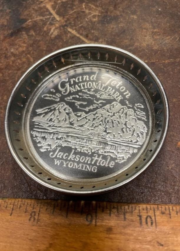 Vintage Grand Teton National Park – Jackson Hole, Wyoming Metal Souvenir Ashtray