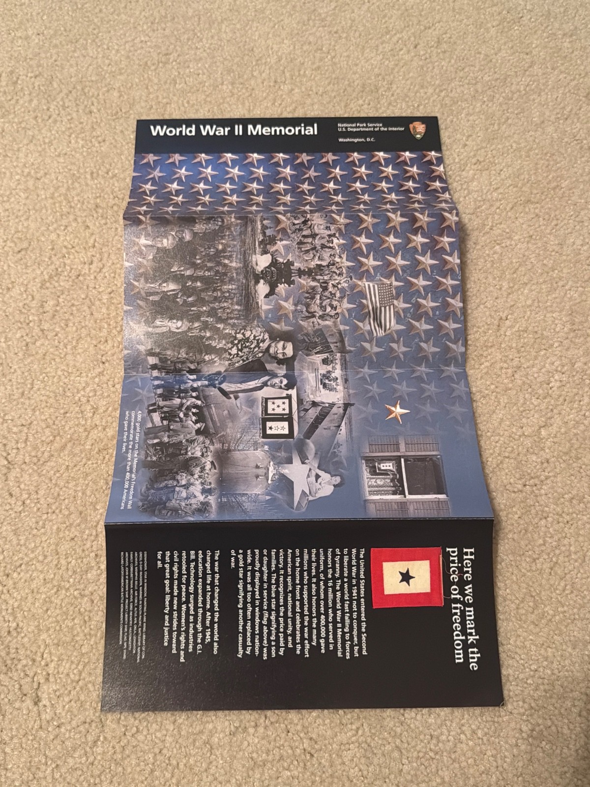 World War II Memorial National Park Service NPS unigrid brochure newest version