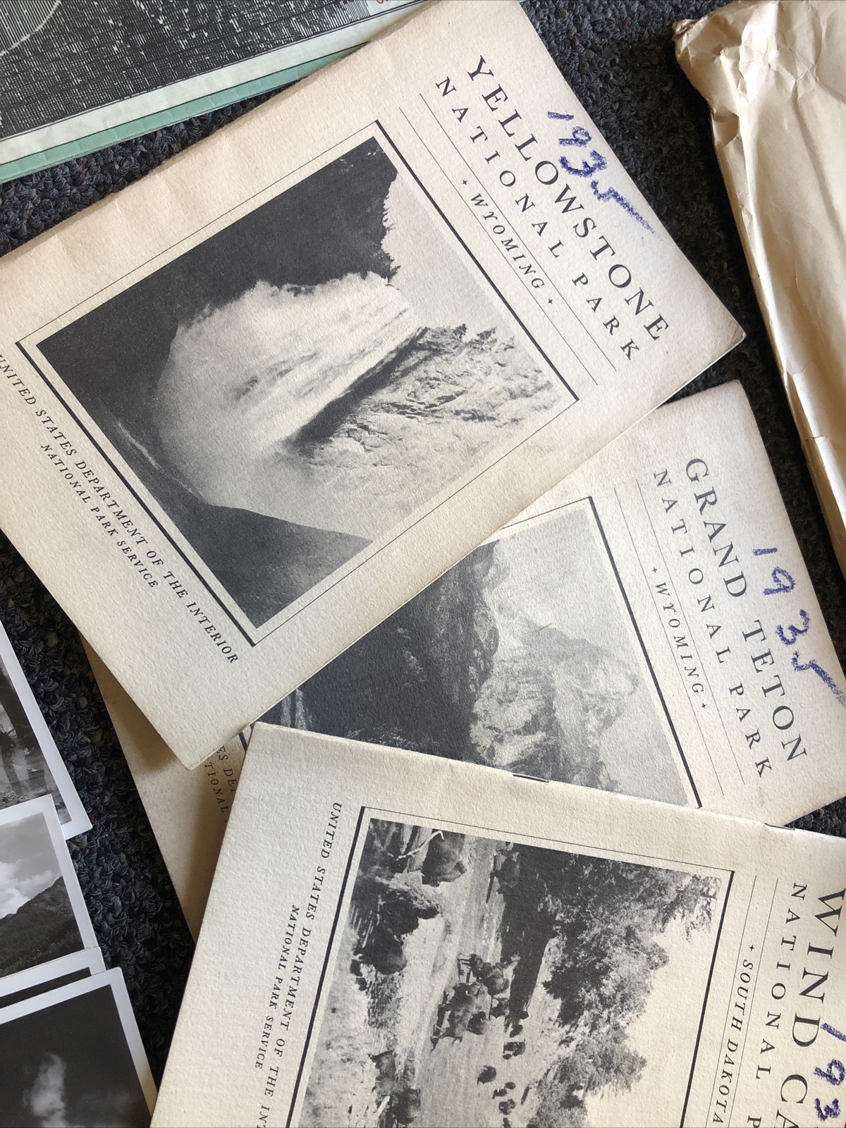 Vintage 1930’s National Parks Yellowstone Grand Teton Wind Cave Ephemera Lot 36