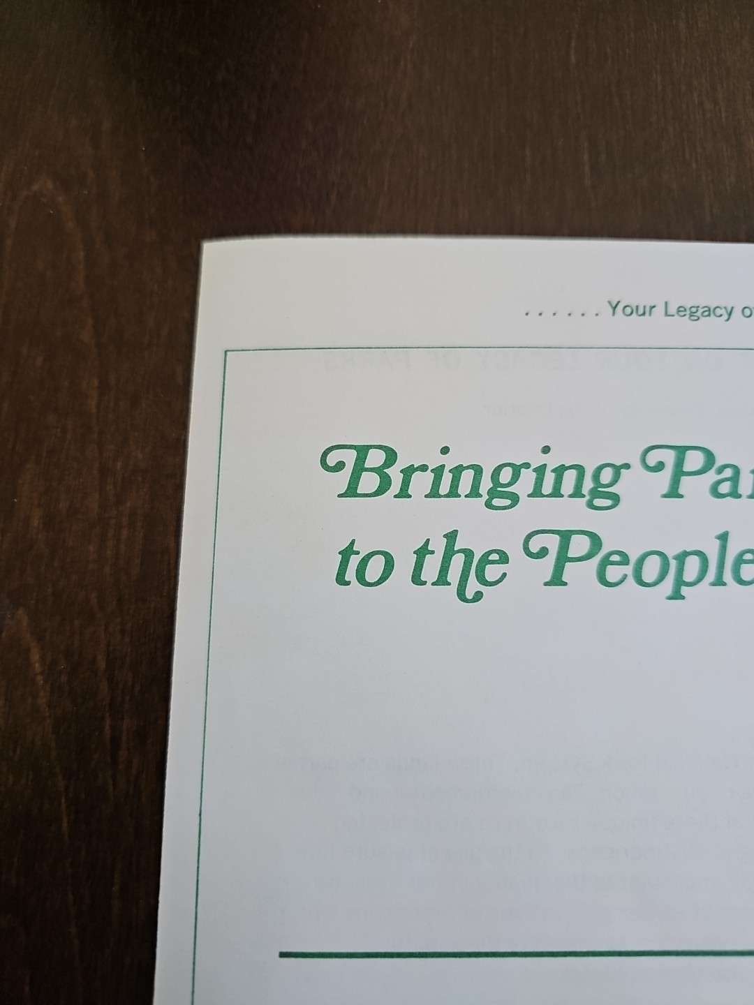 Vtg 1972 Legacy Of Parks “Bringing Parks To The People” Us Dept Of Interior