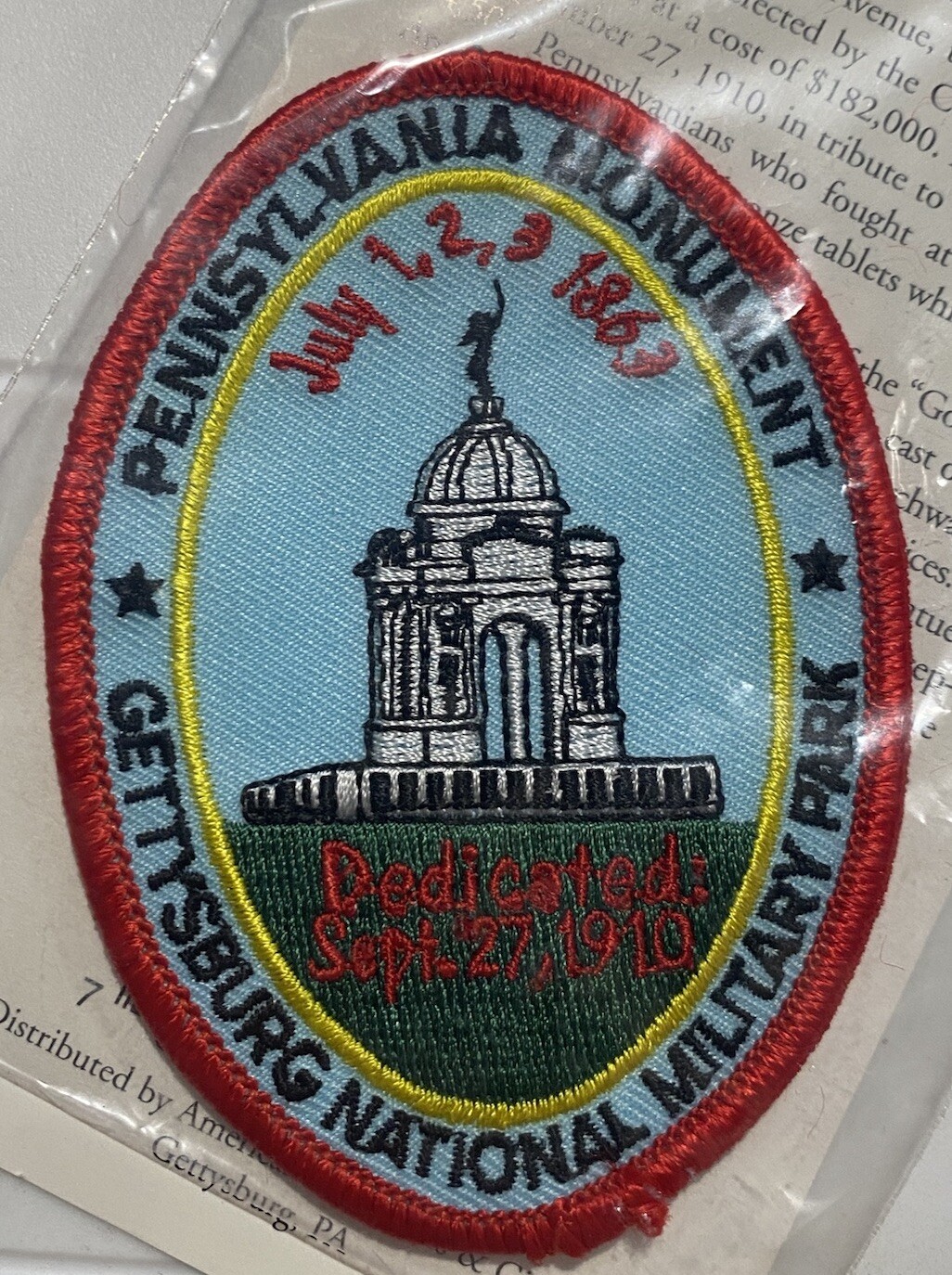 NIP Battle of Gettysburg National Military Park NMP Pennsylvania Monument Patch