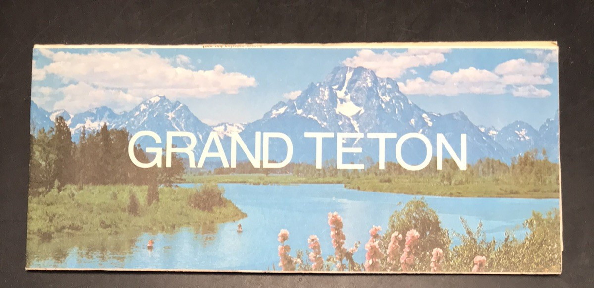 1977 GRAND TETON National Park Map & Brochure US Dept of Interior Vintage