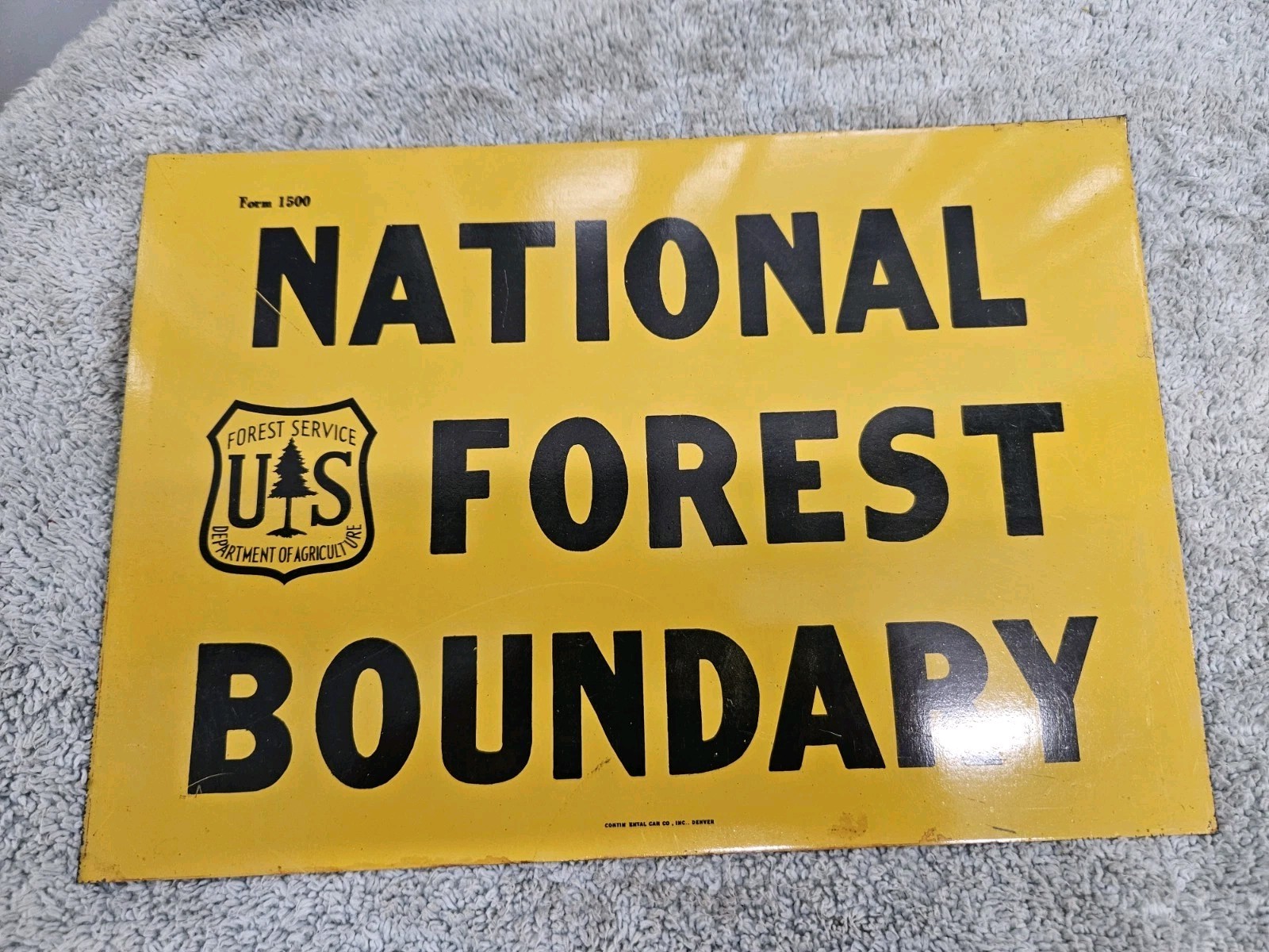 Vintage Original US Forest Service NATIONAL FOREST BOUNDARY Metal Sign 10×7″