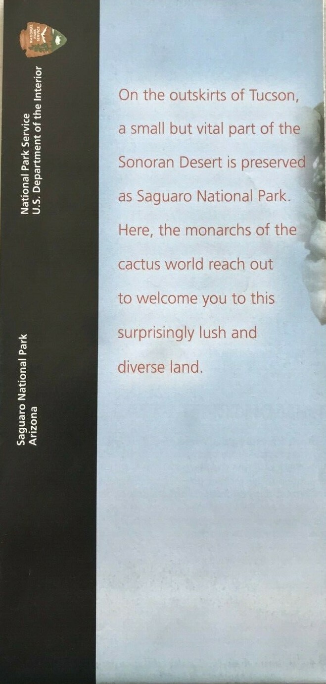 2026 SAGUARO NP – Arizona NATIONAL PARK SERVICE UNIGRID BROCHURE/MAP New