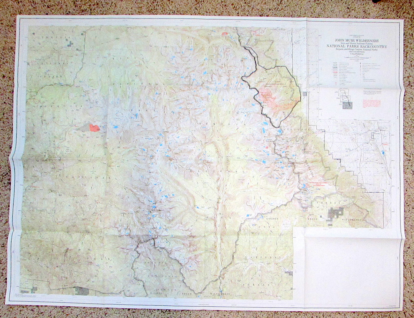 Vintage 1983 Topo JOHN MUIR WILDERNESS North – Central/South Sections FREE SHIP