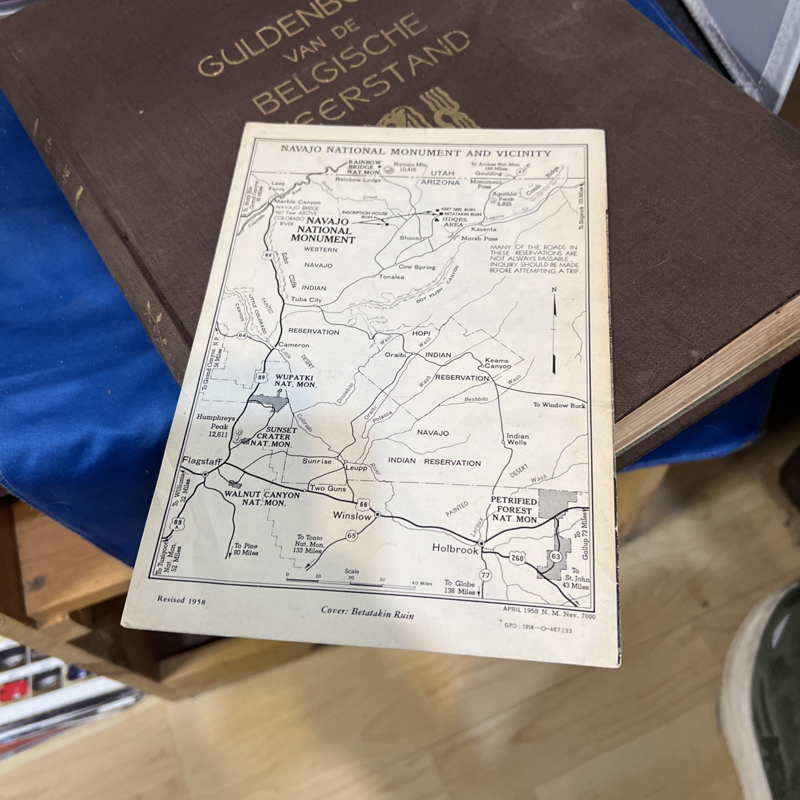 Vintage 1958 Navajo National Monument Brochure Pamphlet Map Guide