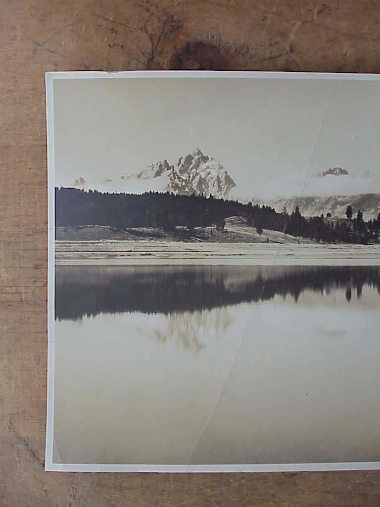 Teton Range & Jackson Lake Wyoming 1923 Panorama Photo Schnitzmeyer Rare NPRR