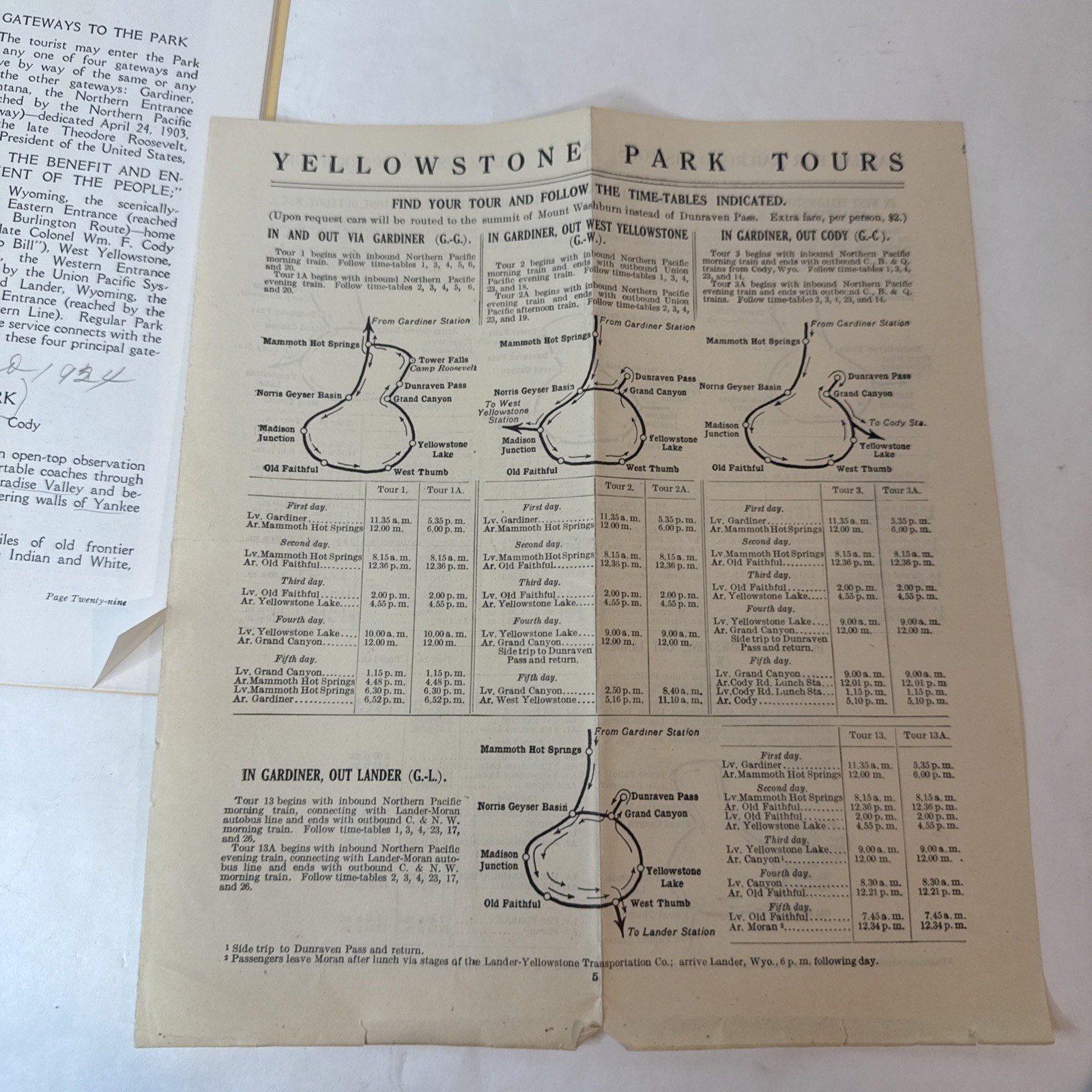 Vintage Northern Pacific Railway Yellowstone National Park Guide Book 1924