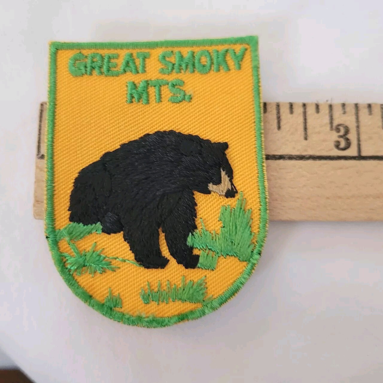 Vintage Smoky Mountains Embroidered Black Bear Souvenir Patch