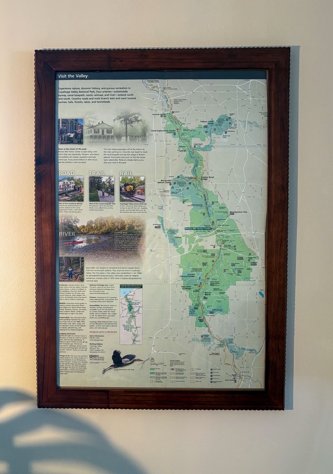 Framed Cuyahoga Valley National Park map