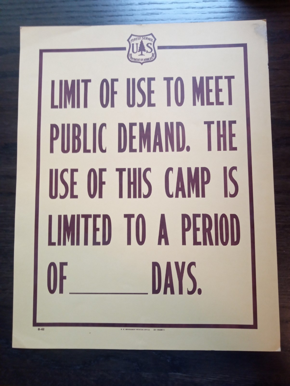 Vintage National Forest Service Sign