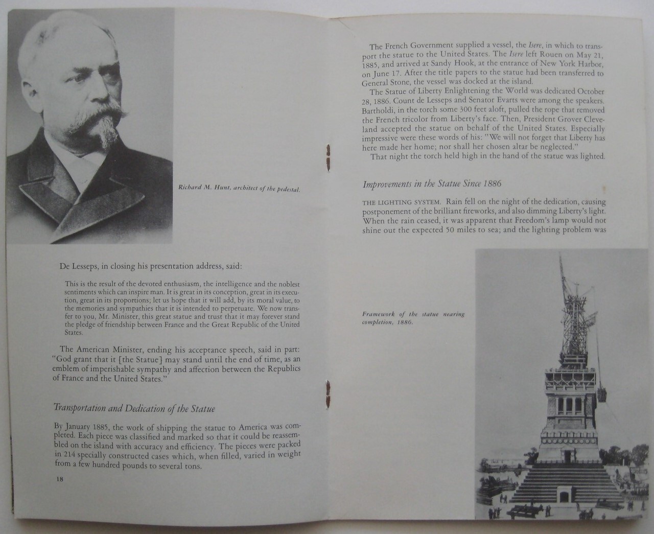 Official 1957 STATUE OF LIBERTY NATIONAL MONUMENT Map Booklet New York Harbor