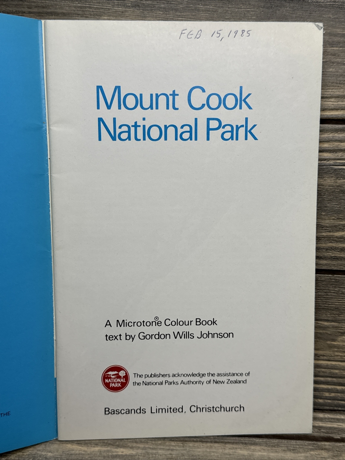 Vintage Mount Cook National Park 1976 Color Paperback Book