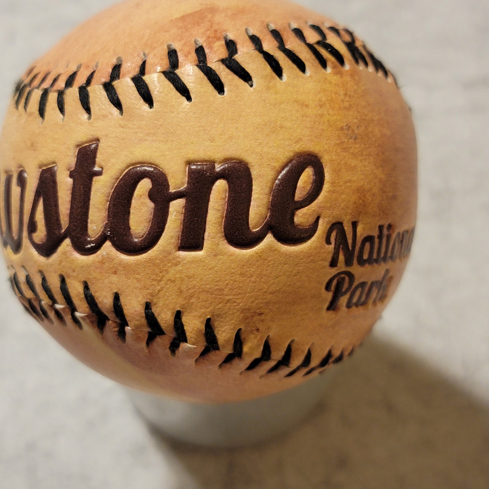 Theodore Roosevelt Yellowstone National Park Souvenir Baseball Engraved Leather