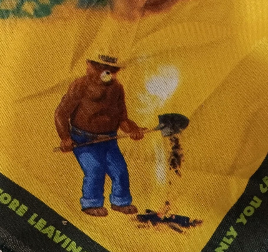 Vintage Smokey The Bear Hankerchief Scarf 20″ Only You Can Prevent Forest Fires