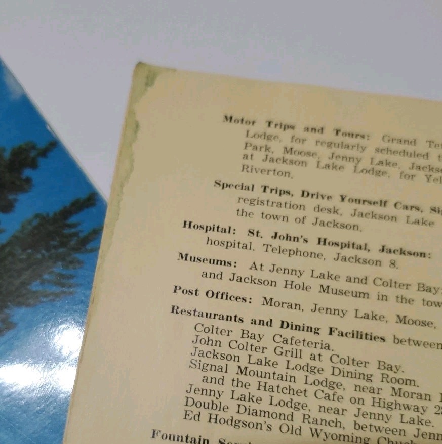 Vtg Lot Yellowstone Teton Park Ephemera Jackson Hole Guide Book Map Brochure