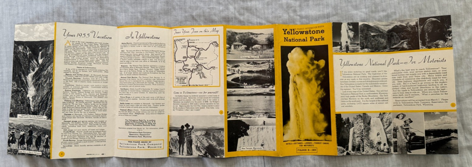 1955 Promotional Brochure to Yellowstone National Park, Lot of 2