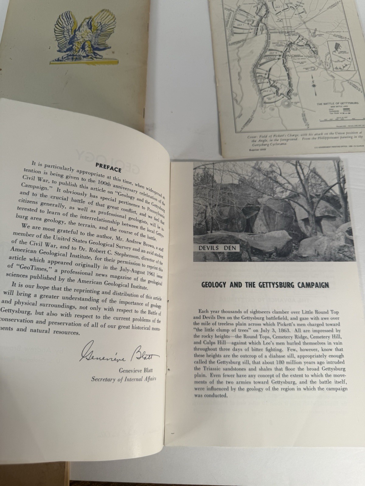 Gettysburg, PA- 1961 Guidebook – Illustrated, Maps – Civil War Lot 4 Booklets