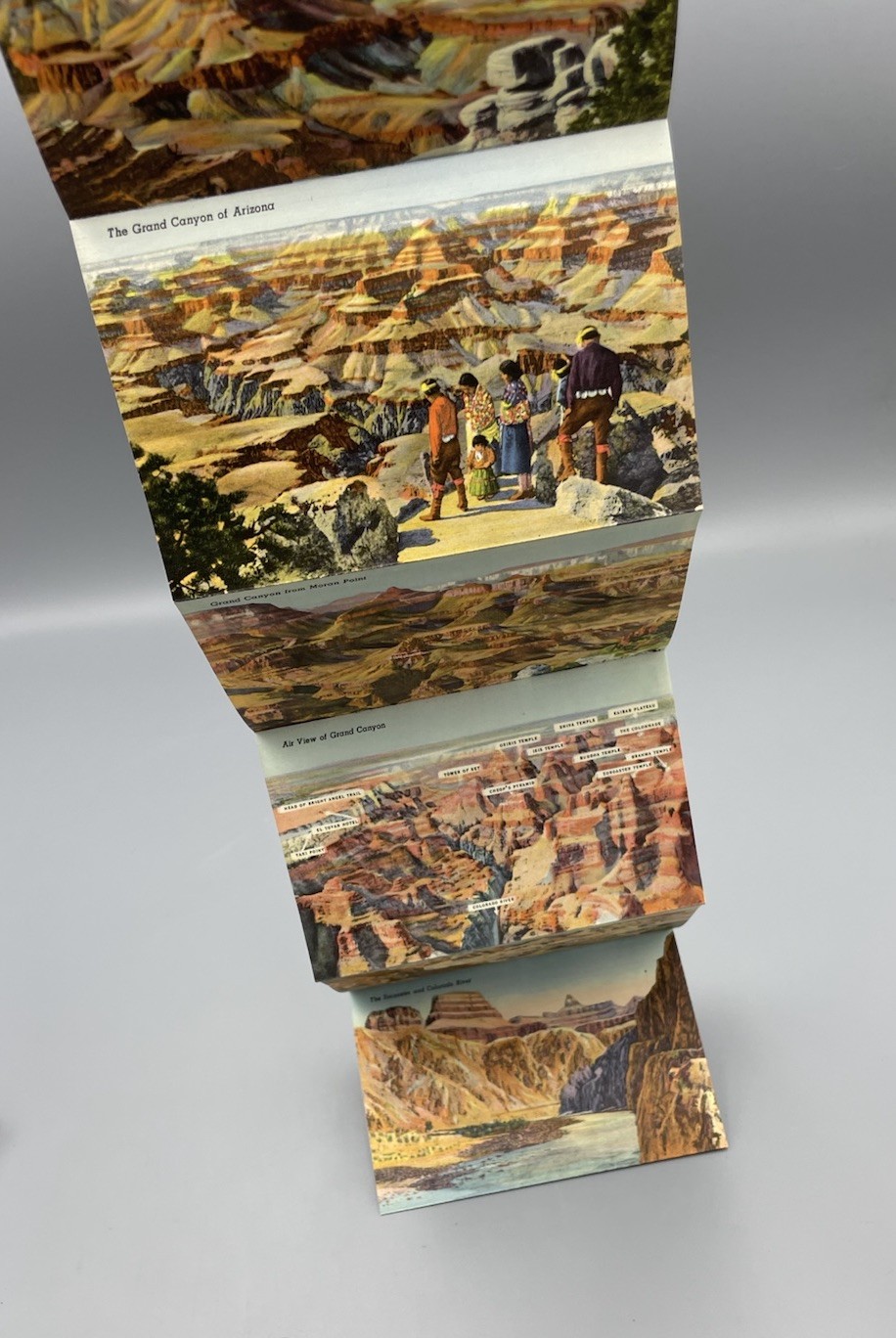 Grand Canyon National Park C. T. Colortone Linen Postcard Booklet, Circa 1939