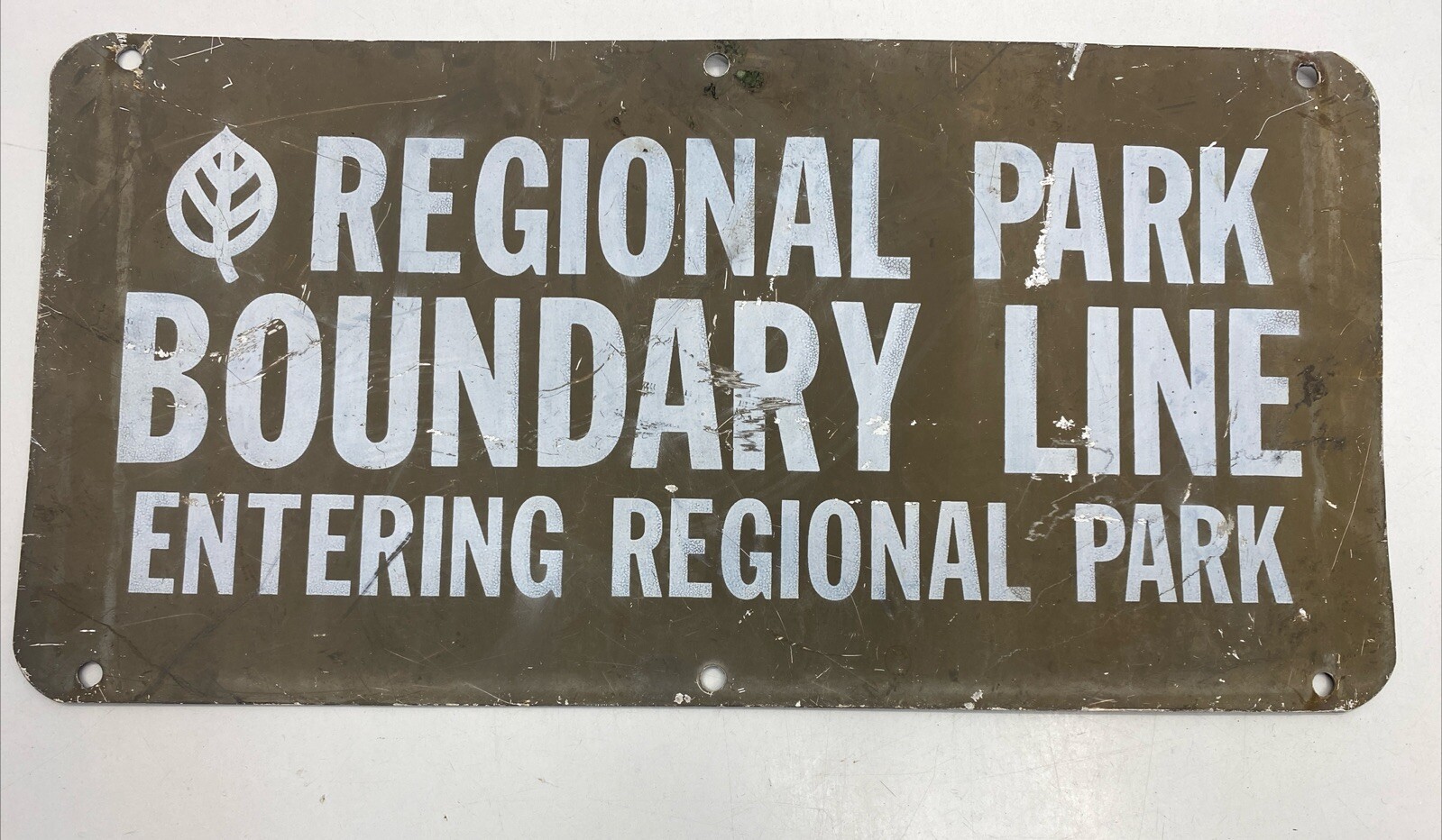 RARE 2sided “REGIONAL PARK BOUNDARY LINE” Private Property Ahead Original 18”X9”