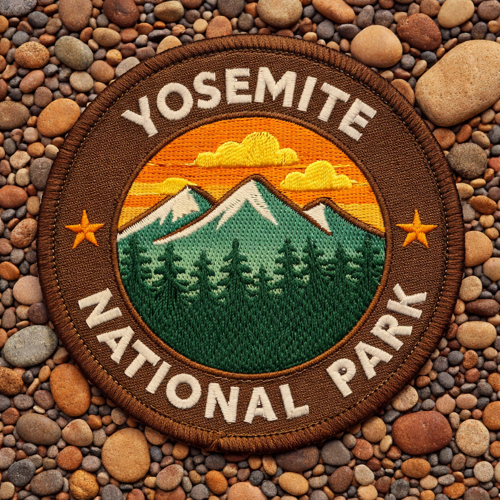 Yosemite National Park Patch 3” Iron On Sew On Embroidered Badge Mountain Sunset