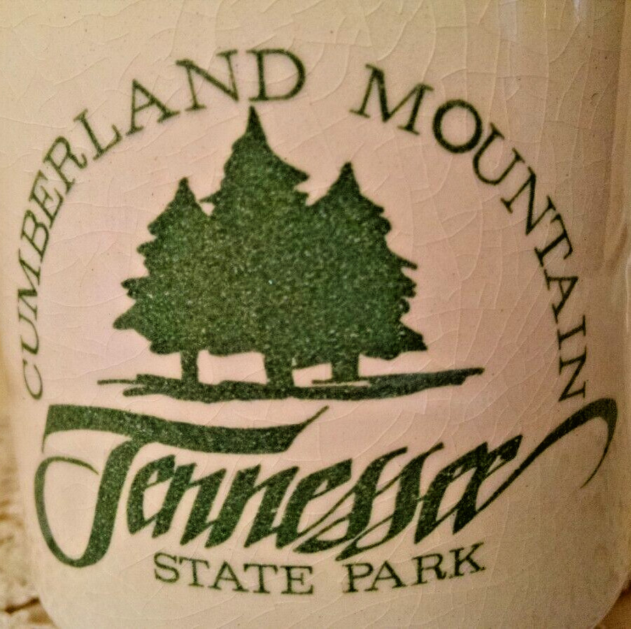 CUMBERLAND MOUNTAIN MUG TENNESSEE STATE PARK WHITE GREEN TREE VINTAGE COFFEE CUP