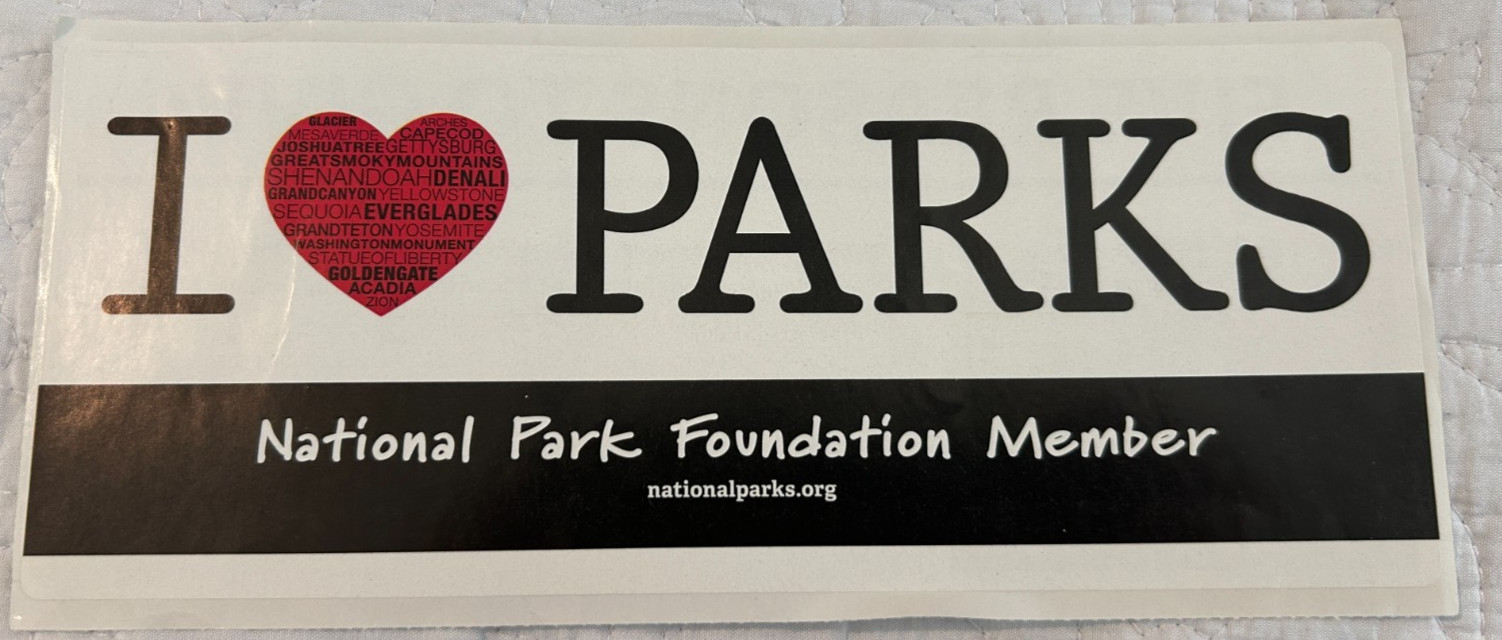 Vintage I ❤️ Parks National Park Foundation Member – Bumper Sticker Vinyl
