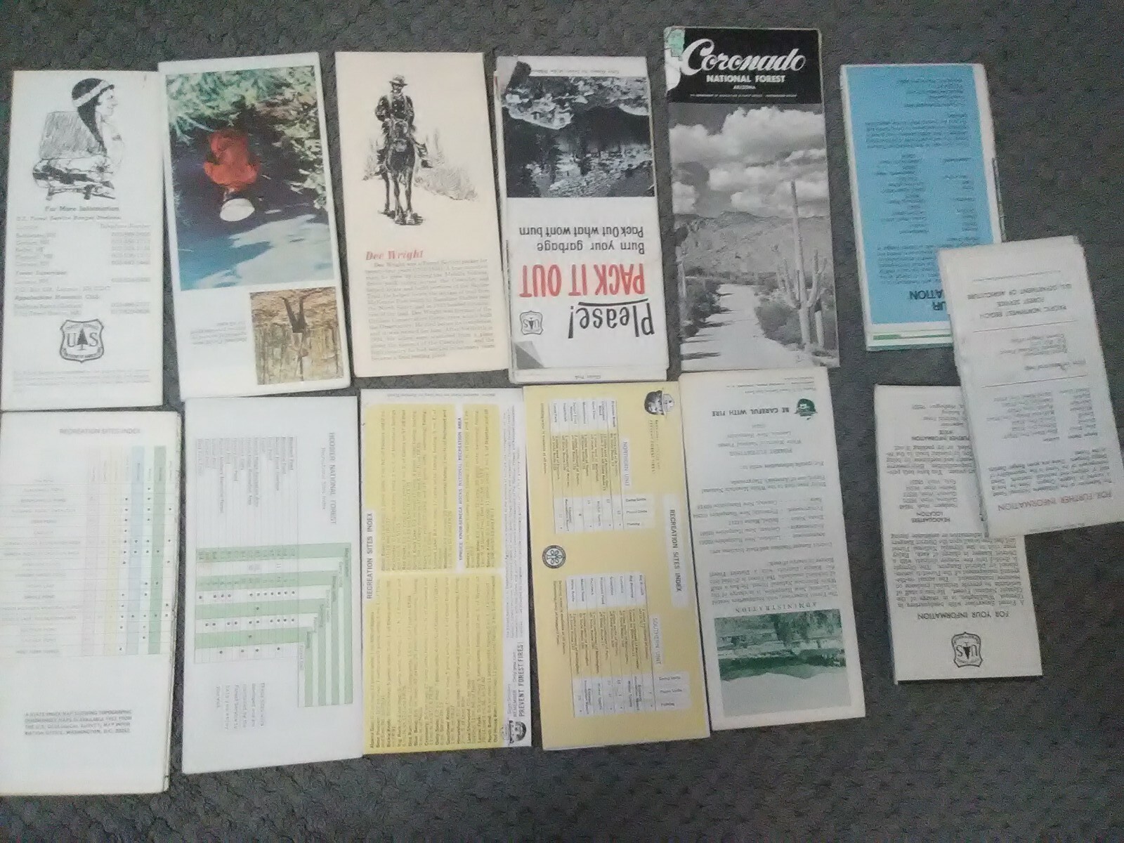 USDA Forest Service Vtg National Forest Map/Brochure Lot of 13
