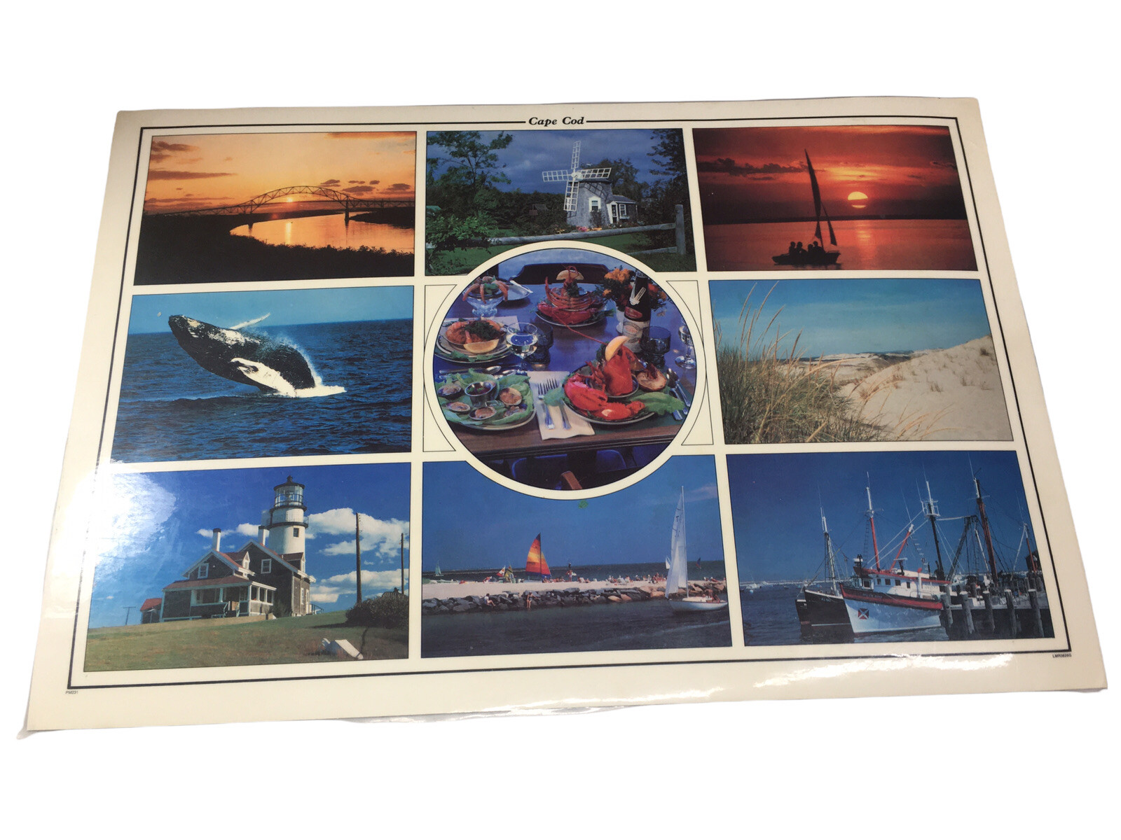 Vintage cape cod New England￼ place mat Massachusetts 2 Sides